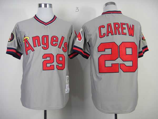 Los Angeles Angels of Anaheim #29 Rod Carew Mitchell And Ness Throwback 1985 Gray Stitched MLB Jersey Sanguo,We sell and wholesale Los Angeles Angels of Anaheim #29 Rod Carew Mitchell And Ness Throwback 1985 Gray Stitched MLB Jersey Sanguo on line form chian!